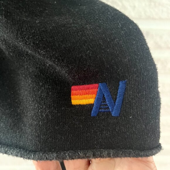 Aviator Nation Smiley 2 Relax Cropped Pullover Hoodie | Sz: Sm | Color: Black - Picture 7 of 10